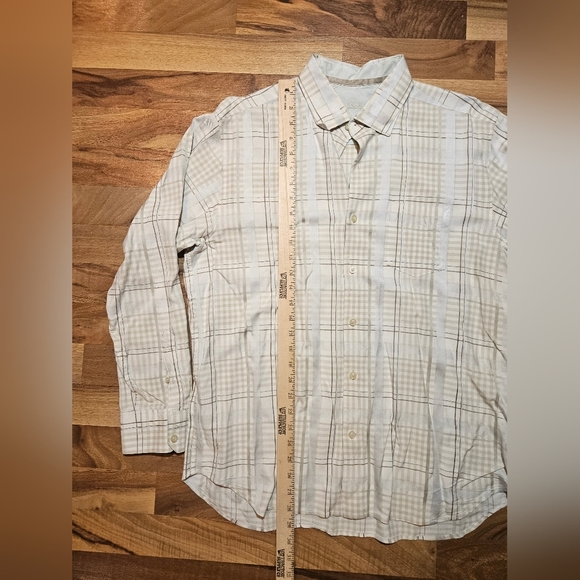 Tommy Bahama 100% Silk Plaid Button-Down Long Sleeves Large - Picture 9 of 9